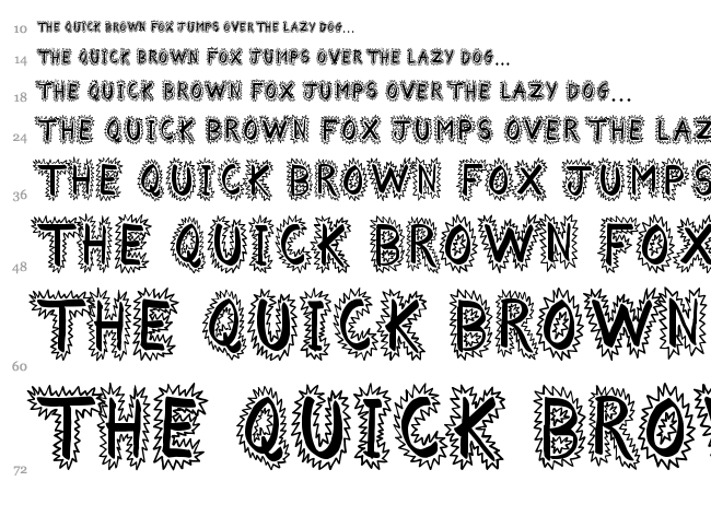 Comical Smash font waterfall